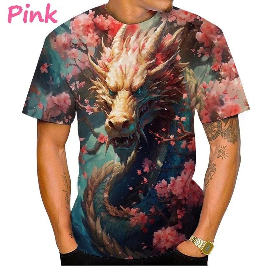 Cool Fashion Dragon 3D Printing T Shirt Casual Cartoon Anime Short Sleeve Tee