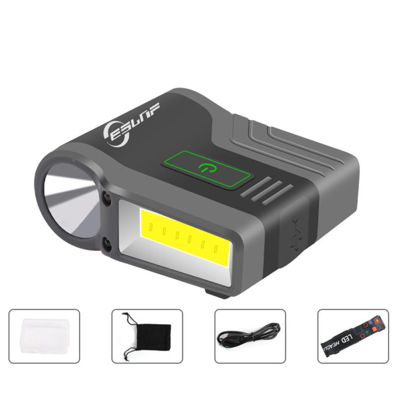 

Светодиодный налобный фонарь USB перезаряжаемый налобный водонепроницаемый зажим на крышке фонарик для рыбалки