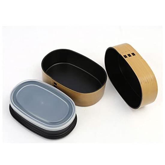 Tatsumiya HAKOYA Wappa Bento Brown Japanese-Made Box, 520ml, Small,
