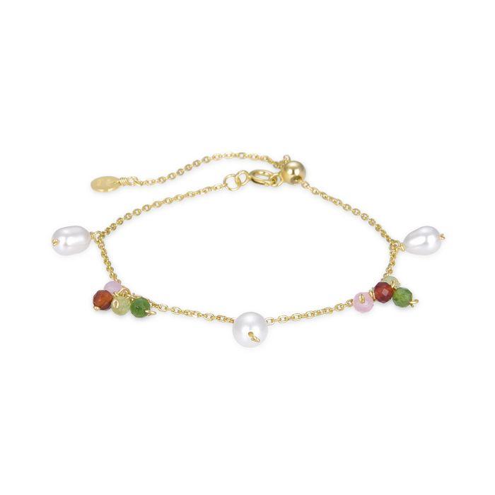 Bracelet - Luxenter - Fanim - Argent 925 - Or Jaune 18K - Perle Blanche
