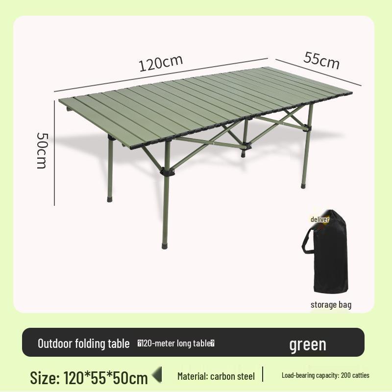 Portable Folding Camping Table - Lightweight Roll-Up for Picnic, Cooking, BBQ, and Outdoor Use