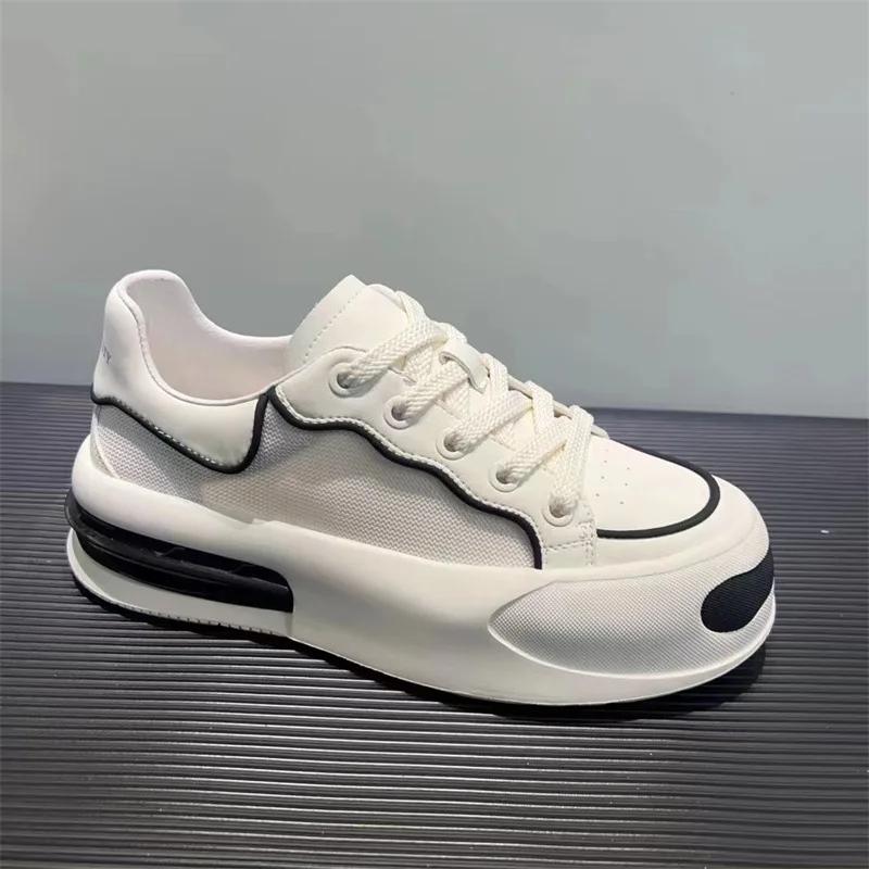 

Мужские повседневные кеды, корейские универсальные дышащие тканевые, на толстой подошве, увеличивающие рост, маленькие белые туфли, плоские, удобные кроссовки Hombre 44 белый