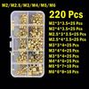 220Pcs M2 M2.5 M3 M4 M5 M6 Brass Heat Set Insert Nuts High Temperature Resistance CNC Machining Embedded Nutsert