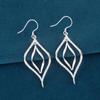S925 Sterling Silver Water Drop Hollow Earrings for Women - European & American Style Slimming.