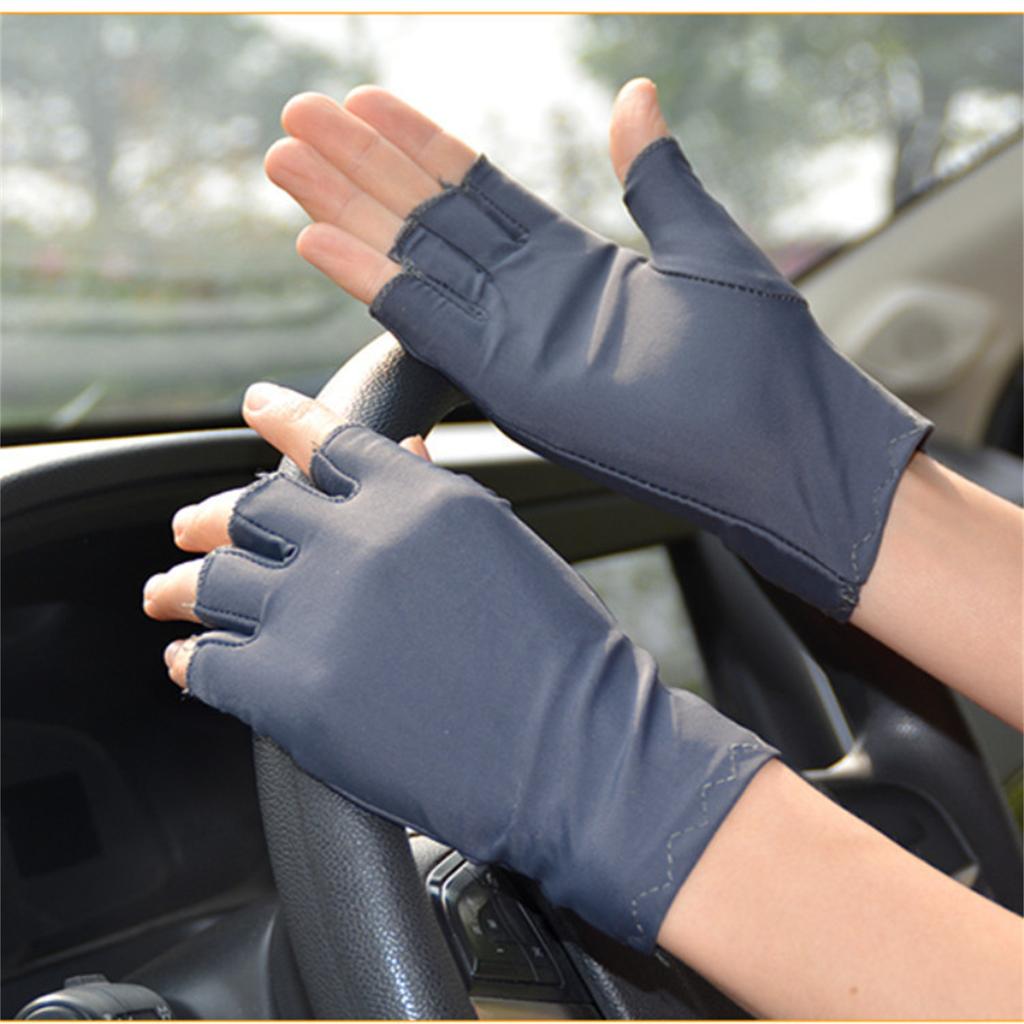 Sunblock Fingerless Gloves for Women Outdoor Activity Wrist Length Driving Gloves Light Weight Fingerless Sunblock Glove
