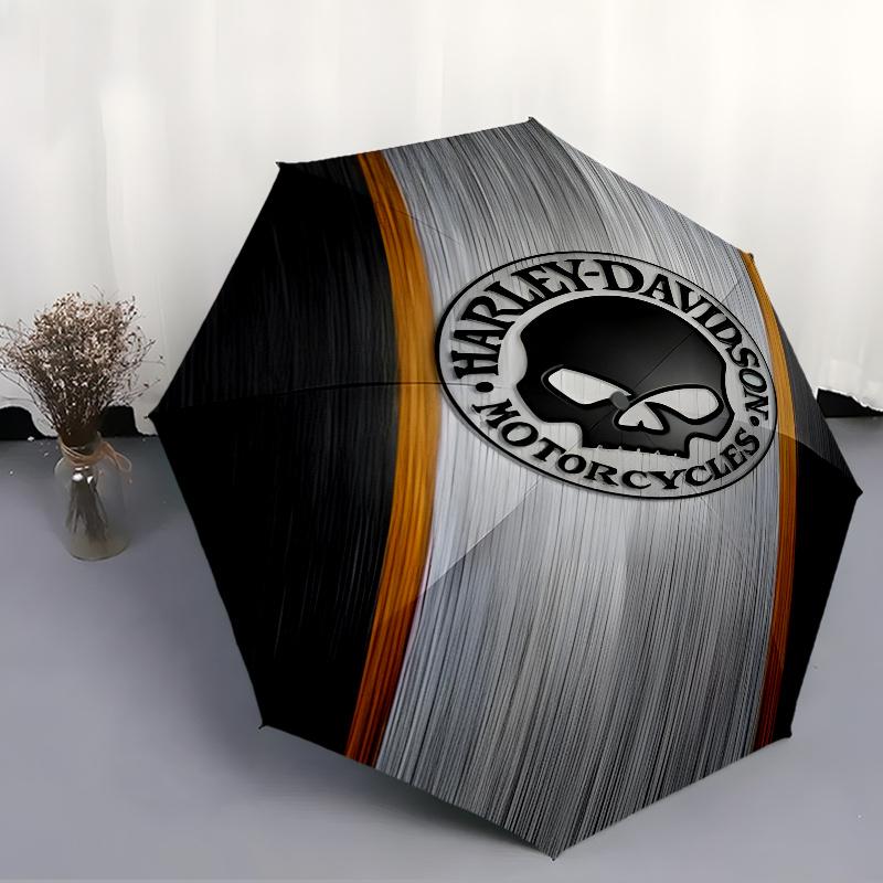 1pc Harley-Davidson Umbrella, Sun Protection, And UV Shielding. It Has Eight Sturdy Ribs for Outdoor Use And Perfect As a Holiday Gift