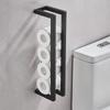 Space Saving Vertical Towel Rack Strong Load-bearing Toilet Paper Holder Set Rolled Towels