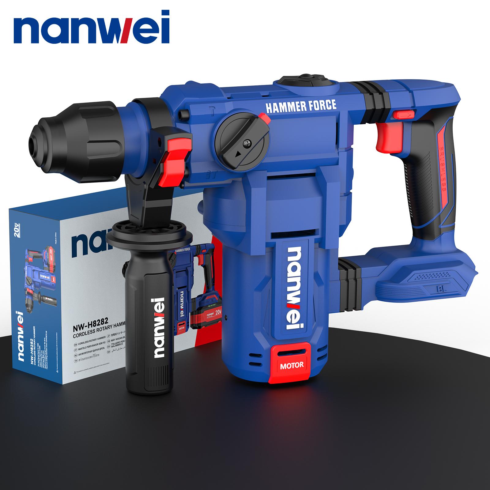 

NANWEI 4J electric hammer drill, 1200 rpm, drilling range 6-16 mm no battery and charger