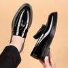 Black Social Shoe for Men Casual Business Patent Leather Bright Upper Dress Shoes Man New Low Price 39 Suit Cheap Liquidation
