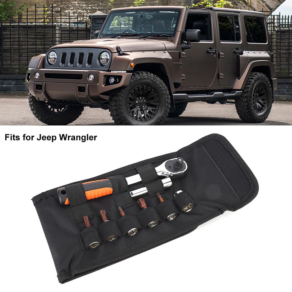 8pcs Auto Car Repair Tool Kit Stainless Steel Hard Top Door Spanner Remover Fits for Jeep Wrangler