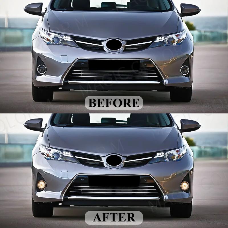 For Toyota Auris 2014 2015 Fog Lights Headlight LED Front Driving Fog Lamp Kit Cover Grill Bezel Waterproof Auto Car Accessories