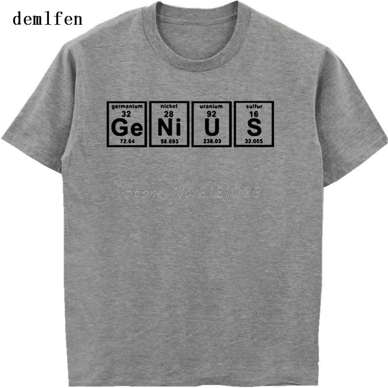 Funny Genius Periodic Table Science Chemistry T-shirt Summer Adult Printed Mens Cotton T Shirt Casual Unisex Tees Tops