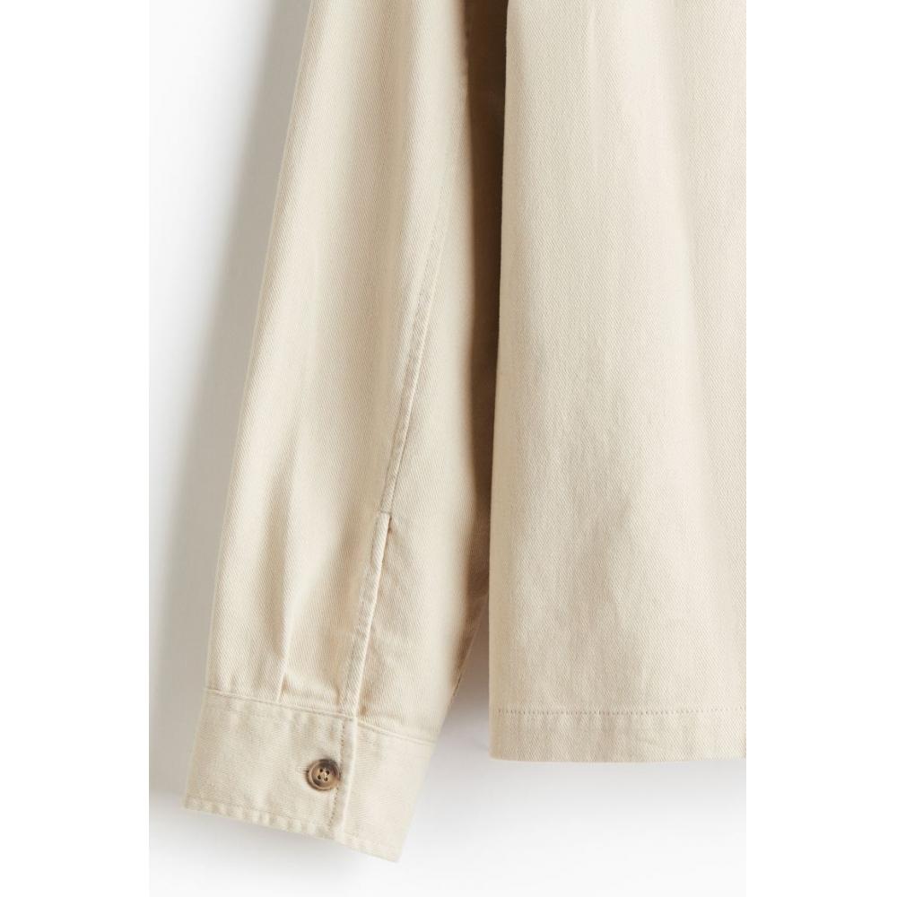 H M Regular Fit Cotton Twill oversHirt Beige