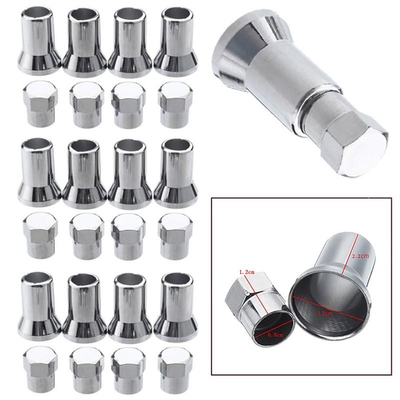 TR413 Chrome Car Truck Tire Wheel Tyre Valve Stem Hex W/ Sleeve Covers Hot Sale Left Right Front Rear Auto Accessories