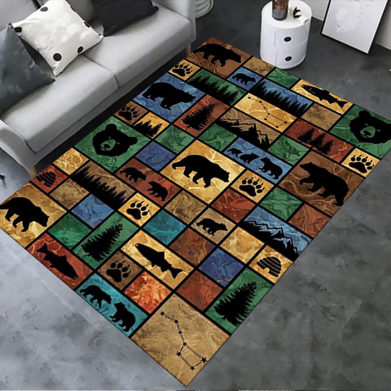 

2025 New Bear and Panda Carpet Rug for Living Room Bedroom Home Sofa Decoration,Kids play Non-slip Floor Mat169 40x60cm( 15x23in )