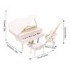 Exquisite Grand Piano Musical Instrument Model Piano Stool Toy Accessories Model Miniature House Decor for Birthday Kid Gift