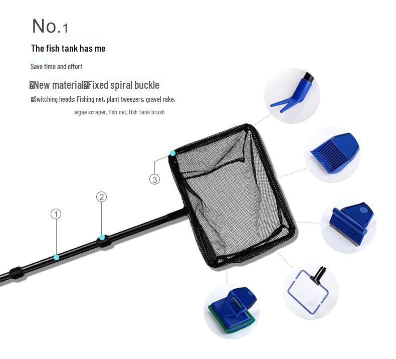 LONDA Aquarium Cleaning Set: Algae Remover, Scraper, and Fish Net Supplies