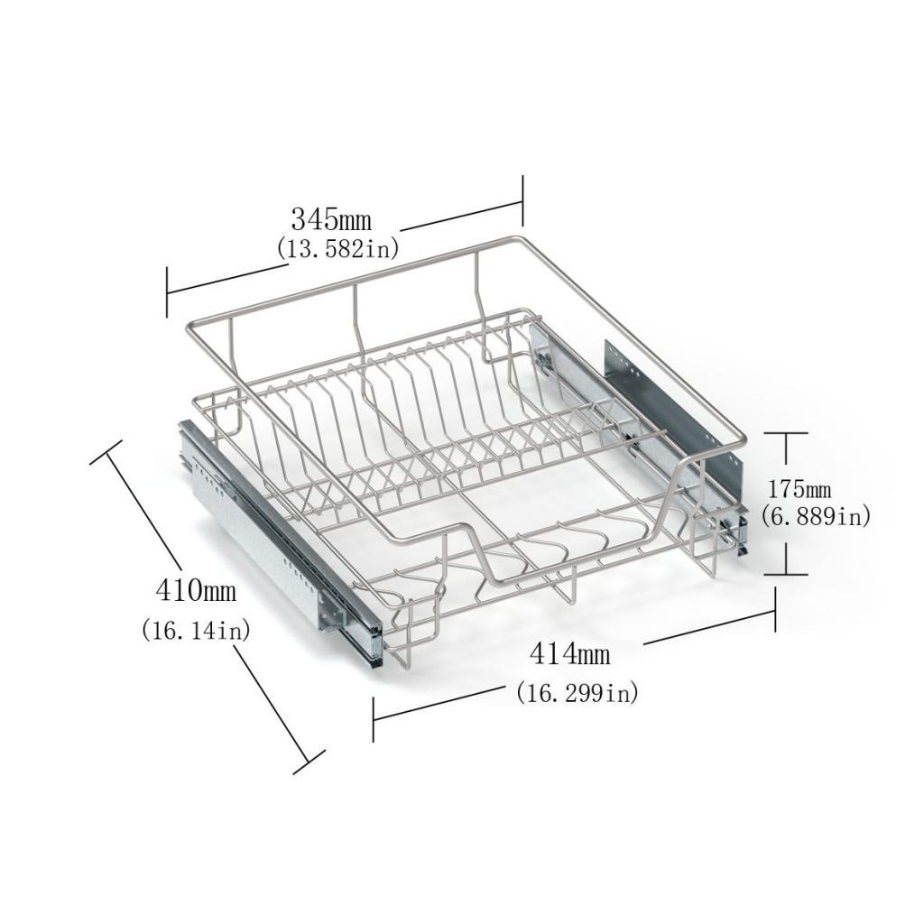 Extendable Kitchen Cabinet Organizer PullOut Drawer Storage Basket under Shelf Double