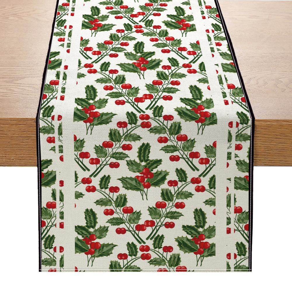 Christmas Printed Table Flag Linen Decorative Kitchen Table Small Tablecloth Festive Tablecloth