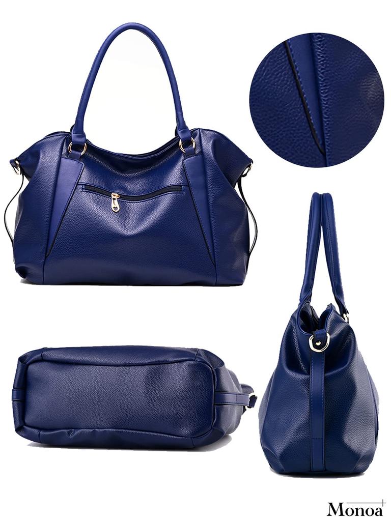 Elegante Schultertasche für Erwachsene oder aus Kunstleder marineblau [Monoa], Design, Hand-Schulterriemen, 2-Wege, Tasche, Damenmode, n1408,