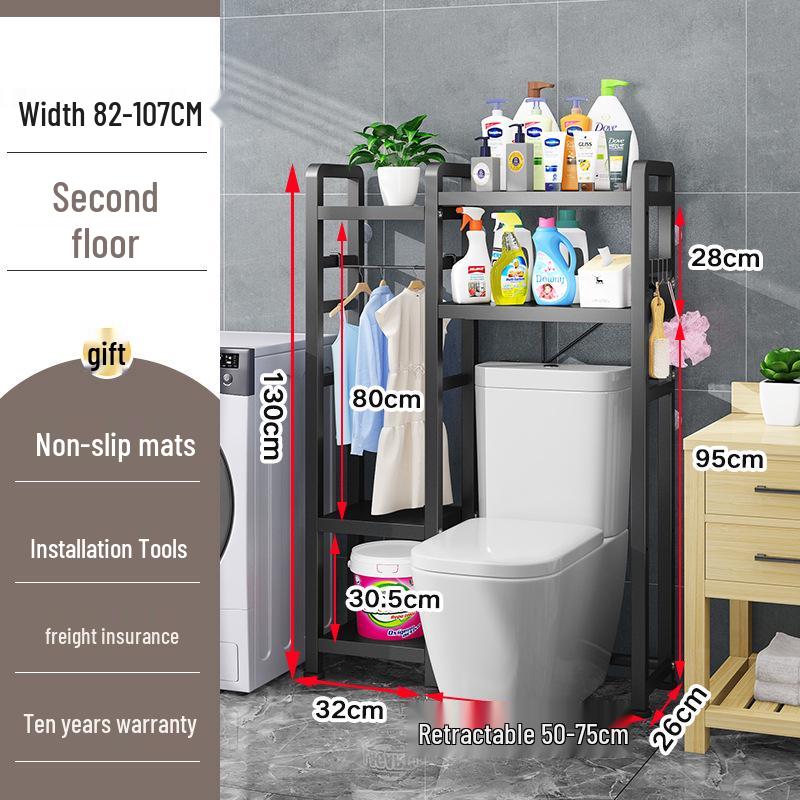 Multi-Functional Retractable Bathroom Over-the-Toilet Storage Rack