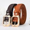 1pc New Women's Belt Fashion Gold Alloy Buckle Belt High Grade Soft PU Leather Belt Trend Paired with Coat Jeans Belt Lady Belt