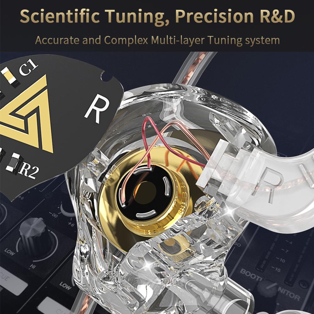 QKZ In-ear Wired Earphones Monitor Headphones HIFI Professional Level Sound High Polymer