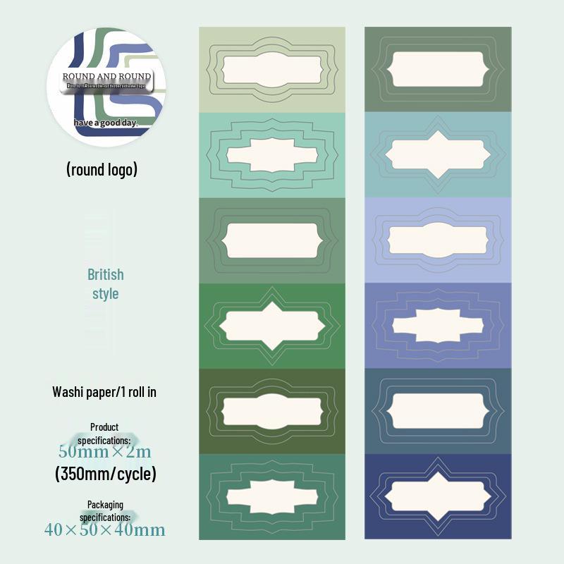 Beautiful Day Circle Series Die-cut Border Tape - Versatile DIY Decoration, 350mm, 4 Styles