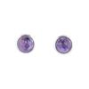 S925 Silver Purple Dragon Crystal Charoite Earrings - Elegant 6.5mm Round Gem Design for Women