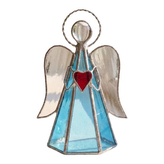 

Guardian Angel Stained Glass Candle Holder Handcrafted Acrylic Angel Tealight Holder for Windowsill Dining Table Centerpiece C