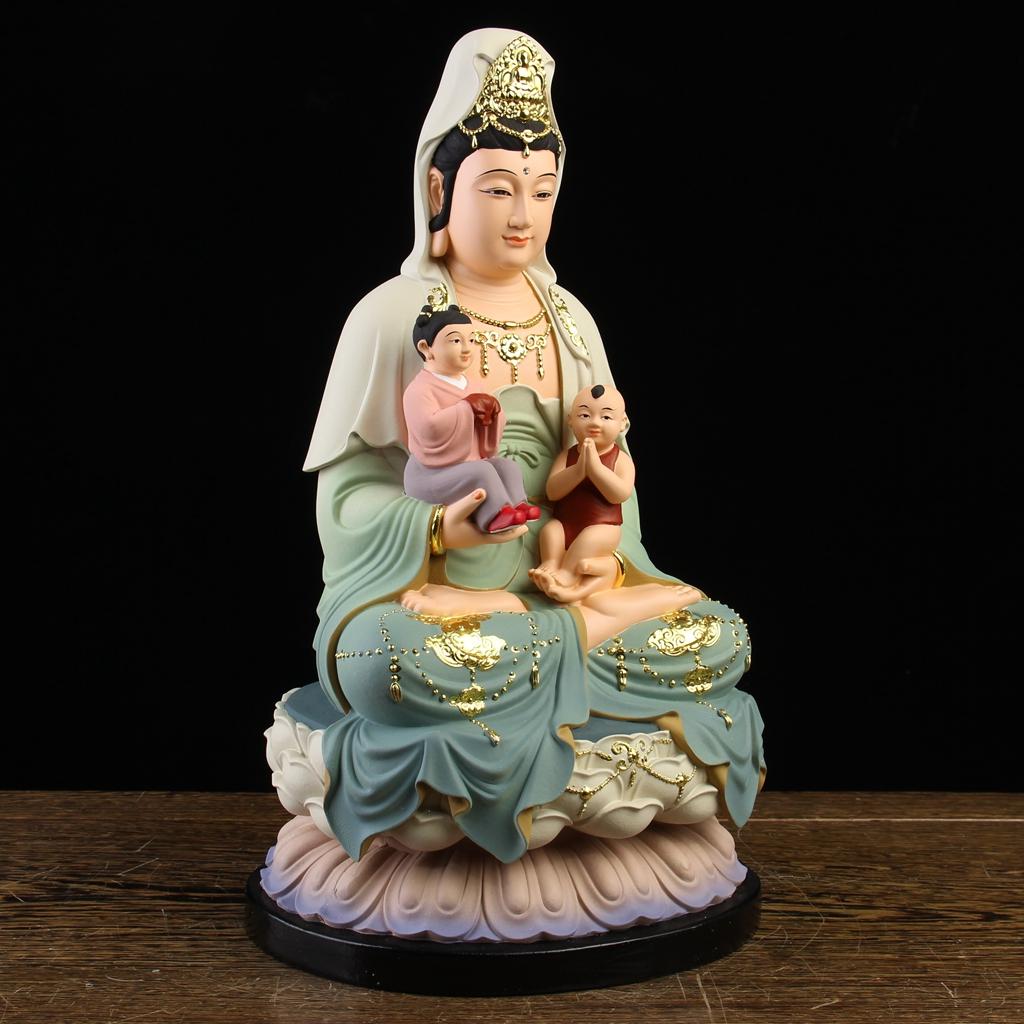 Multidimensionales Harzmaterial Einrichtungsattraktivität für Zi Bao Ping Guan Shi Yin Dekoration der Guan Zi Buddha-Statue