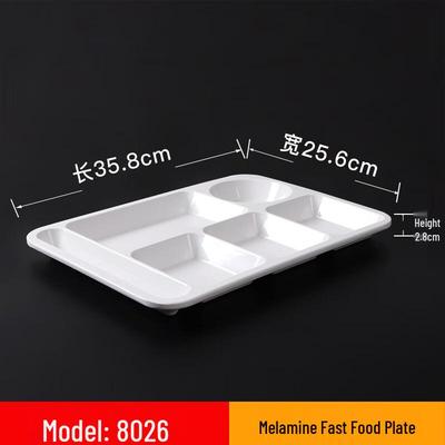 Melamine Divided Buffet Plate (10-Pack)