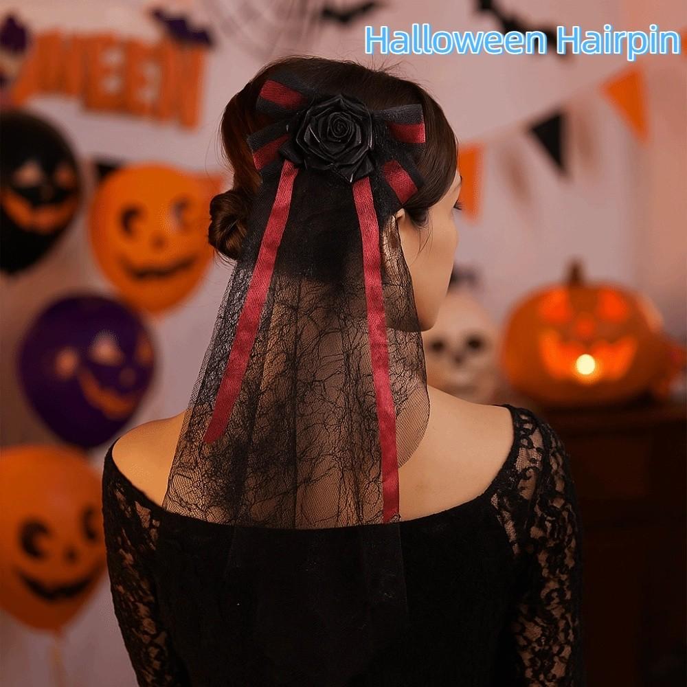 Breathable Halloween Hairpin Comfortable Hair Accessories Portable Gothic Head Veil  Outfits