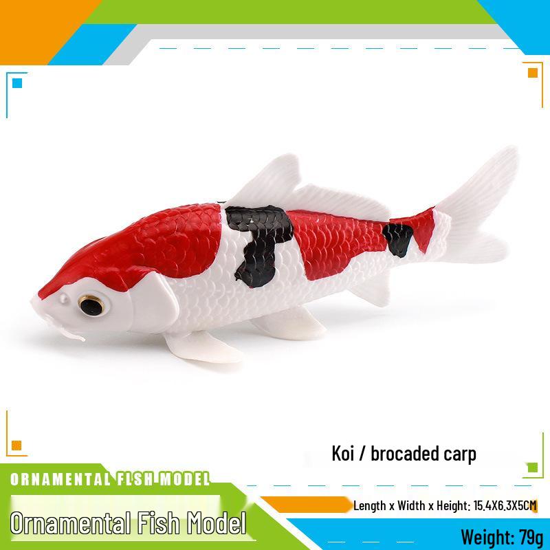 Ornamental Fish Model: Red-crowned Crane & Skygazer Dragon with Water-bubble Eye Shubunkin Goldfish Koi