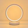 Nordic Circular LED Night Light, Minimalist Ring Soft Table Lamp, Bedroom Bedside Ambient Decor Lamp, Black & White Available