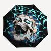 1pc Death Spiked Skull Automatic Opening/Closing Outdoor Umbrella with 8 Bone Iron Frame - Perfect Gift for Fans and Travelers!L015