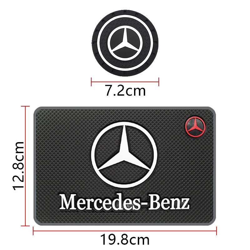 Car Coasters Water Cup Slots Non-Slip Mat For Mercedes Benz AMG G350 G500 G63 S680 GLS600 Anti-skid Coaster Interior Accessories