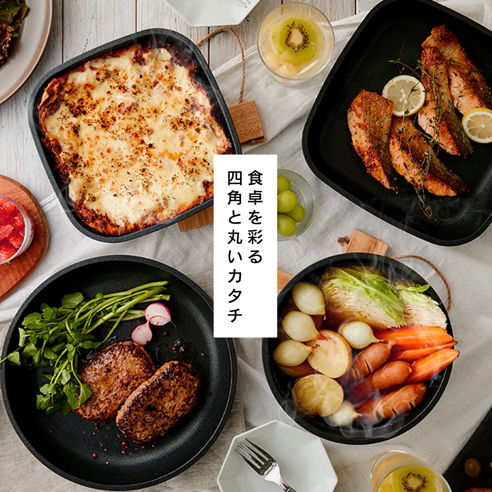 [Lightweight] Iris Ohyama Detachable Handle Frying Pan Set, 6-Piece Set, IH & Gas Stove Compatible, 26cm & 20cm, Compact Storage, Easy Cleaning,