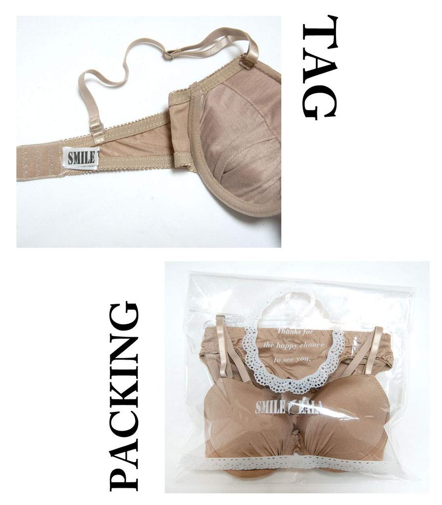 Smile LaLa Beige F75 Bra and Panty Plus Size Plus Size Plus Size Women's Set, Seamless, Solid, Simple, Women's Underwear, Lingerie, Adult, Women's
