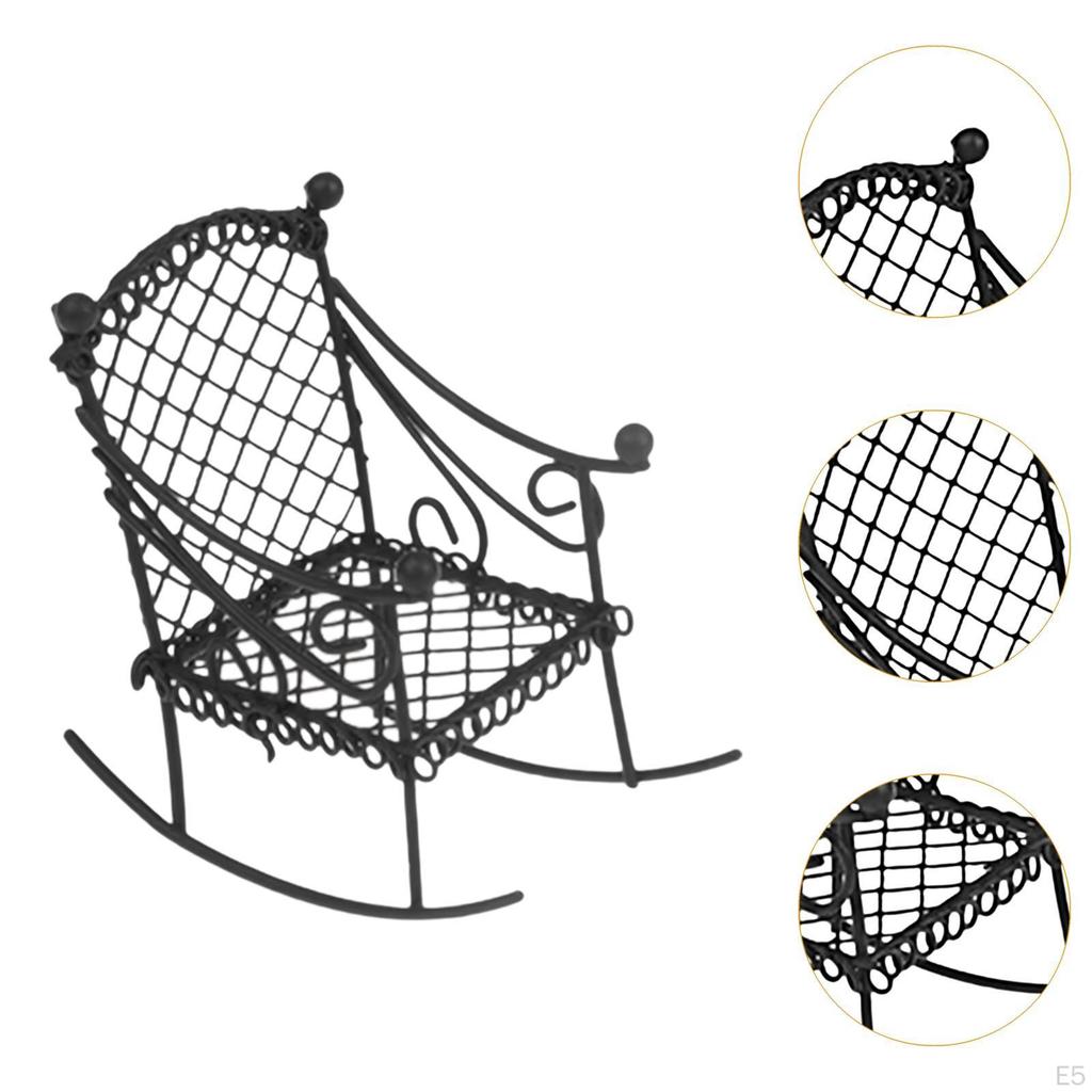 Puppenhaus Mini Schaukelstuhl Möbel für Feengarten