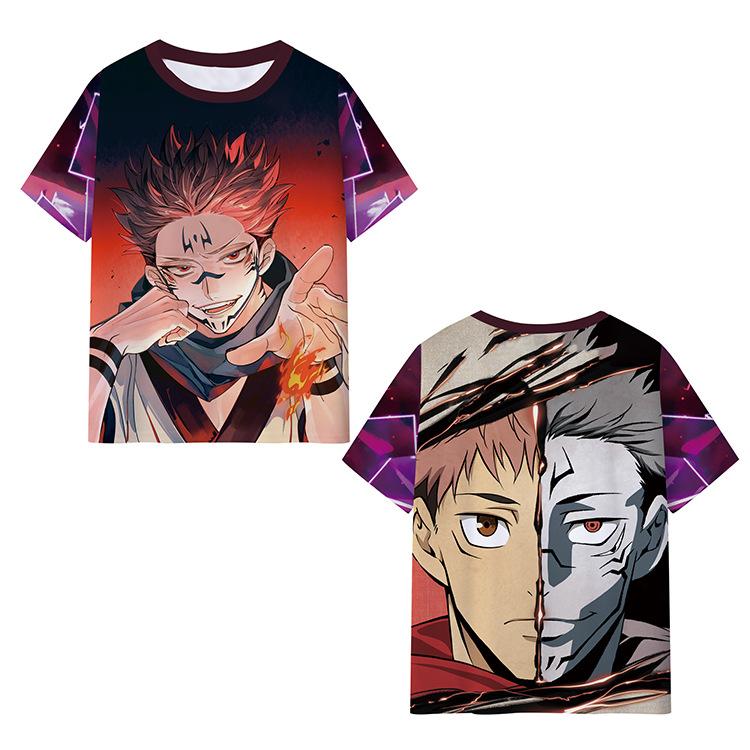 Satoru Gojo Japanese Anime Jujutsu Kaisen T-Shirts 3D Printed Summer Quick Dry Round Neck Short Sleeves for Men Polyester Do Not Fade