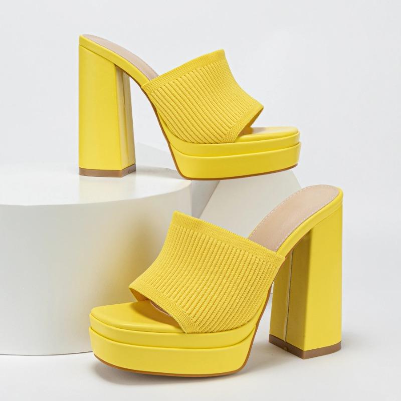 Fashion Women Shoes Summer Fashion Waterproof High Heels Open Toe Knitted Comfortable Shoes for Women High-heeled Sandals Wedding Shoes