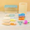 Children's Wooden Simulation Kitchen Supplies Knives Cutting Board Vegetables and Fruits Cutting Le Playing Home Wooden Kitchenware Set Toys