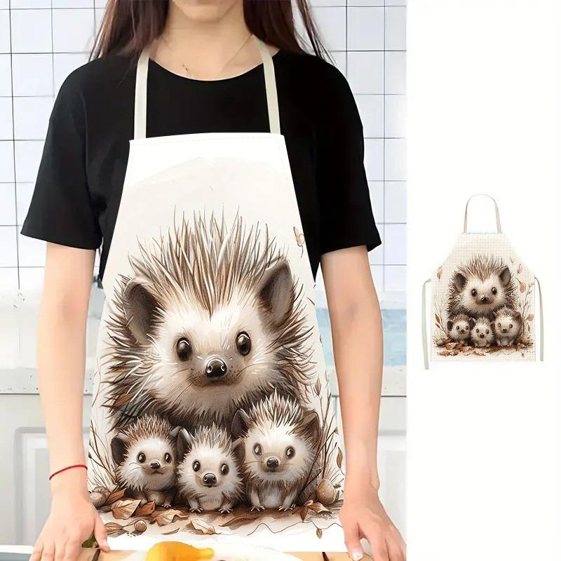 1pc Large Solid Color Background Romantic Heart Pattern Apron, Home Decoration Kitchen Wear, Sleeveless Durable Washable Unisex Cooking Apron,