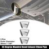 3pcs OD 15" 45 Degree Bend Exhaust Elbow Tube Pipe Arc Length 50mm for Auto