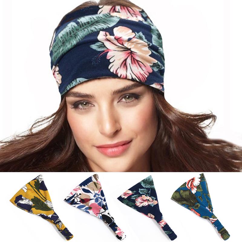Buy 1PC Print Yoga Hairband Running Wide Turban Elastic Stretch