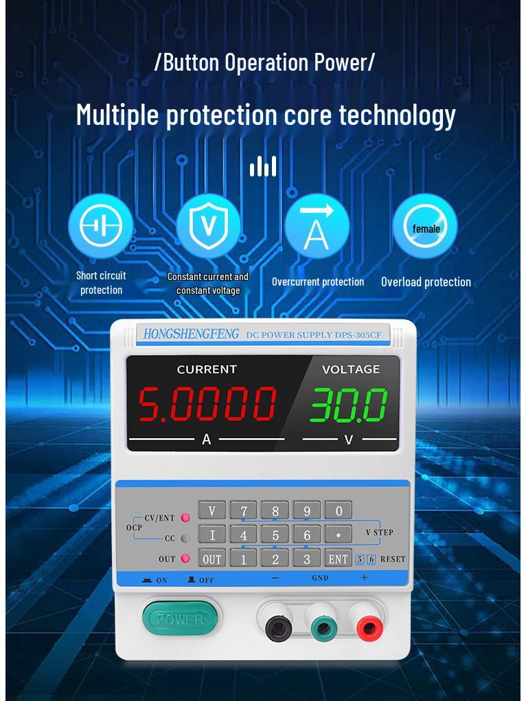 30V Adjustable DC Power Supply with Microamp Constant Current Output for Electronics Repair and Experimentation