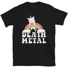 Różowy Death Metal T-shirt z Kotem Metalheadem Tęczowy