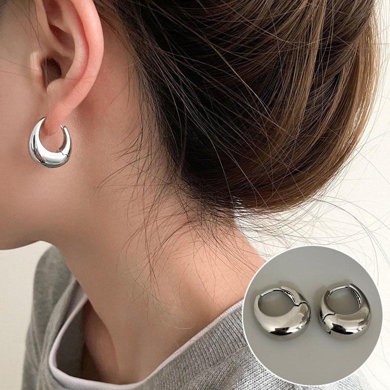 Geometrische Minimalistische Retro Damen Runde Kugel Ohrklemmen - Trendige Nischendesign Ohrringe