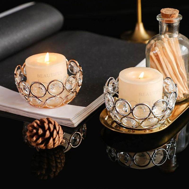 1Pc Tealight Candle Holders Clear Mini Candlestick Table Centerpiece Wedding Festival Birthday Home Decorations